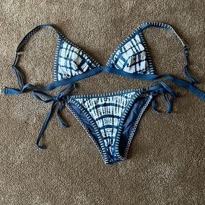 Rip Curl Navy and White Bikini Bottom